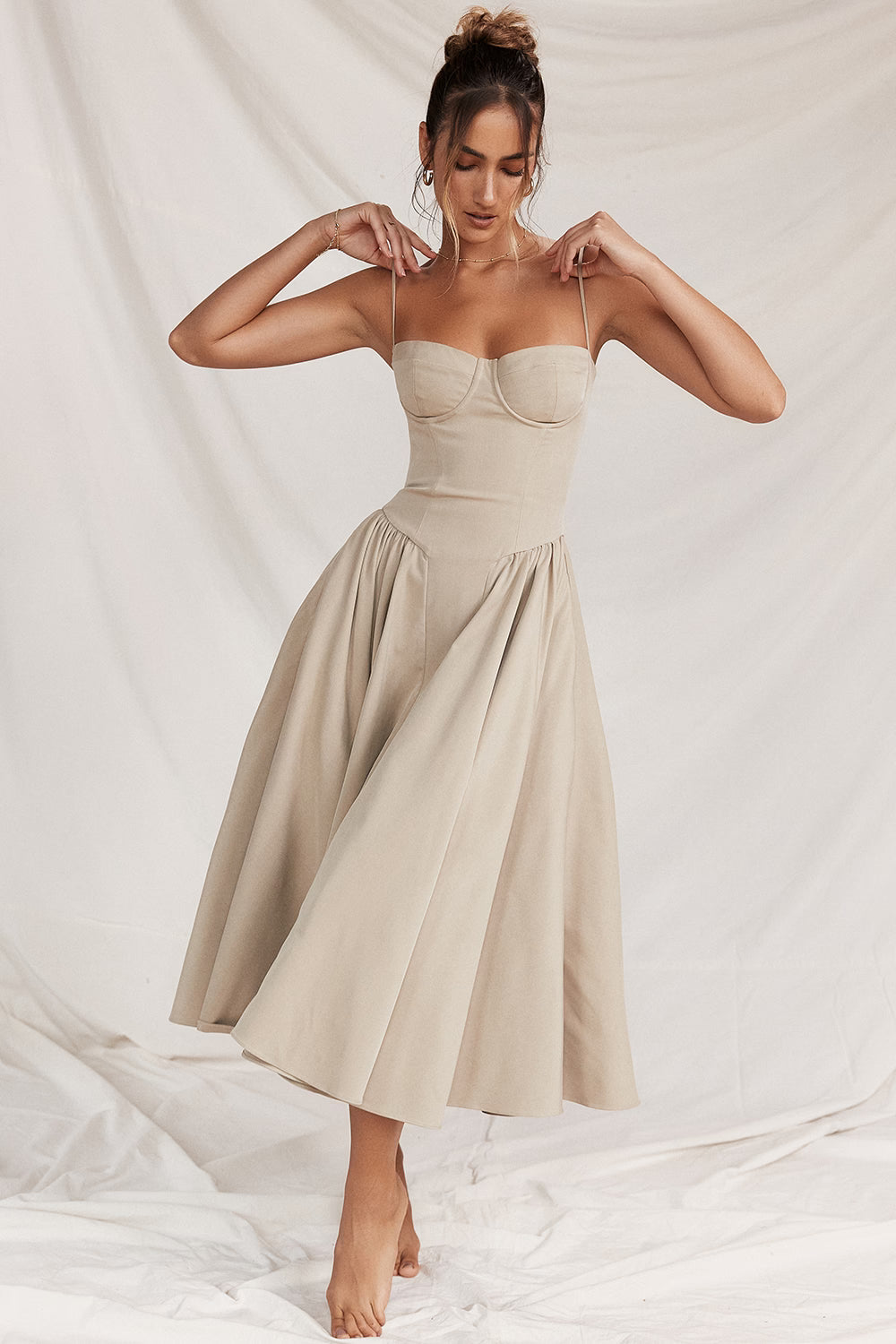 Arianna Corset Summer Midi Dress