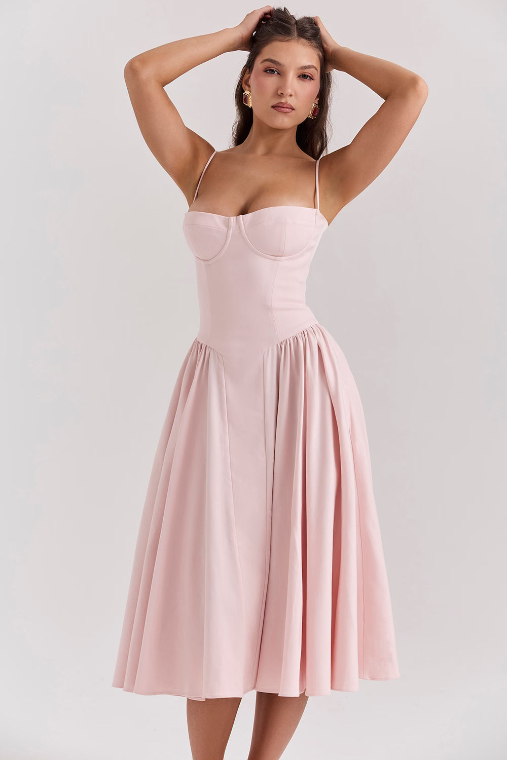 Arianna Corset Summer Midi Dress