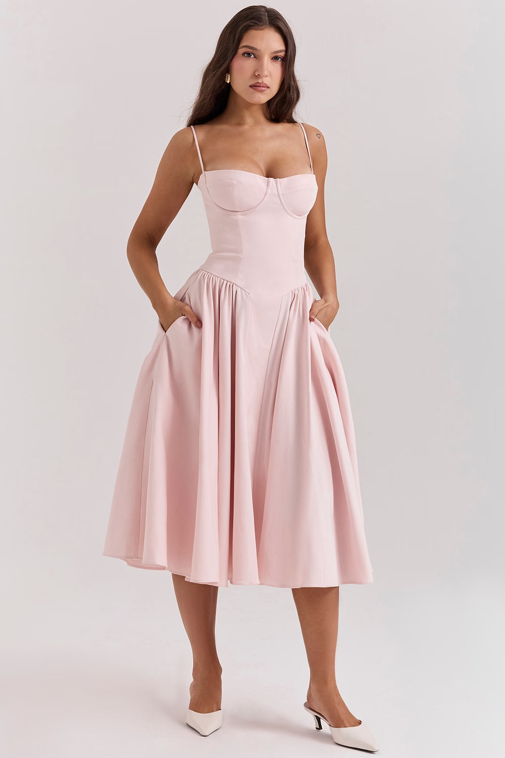 Arianna Corset Summer Midi Dress