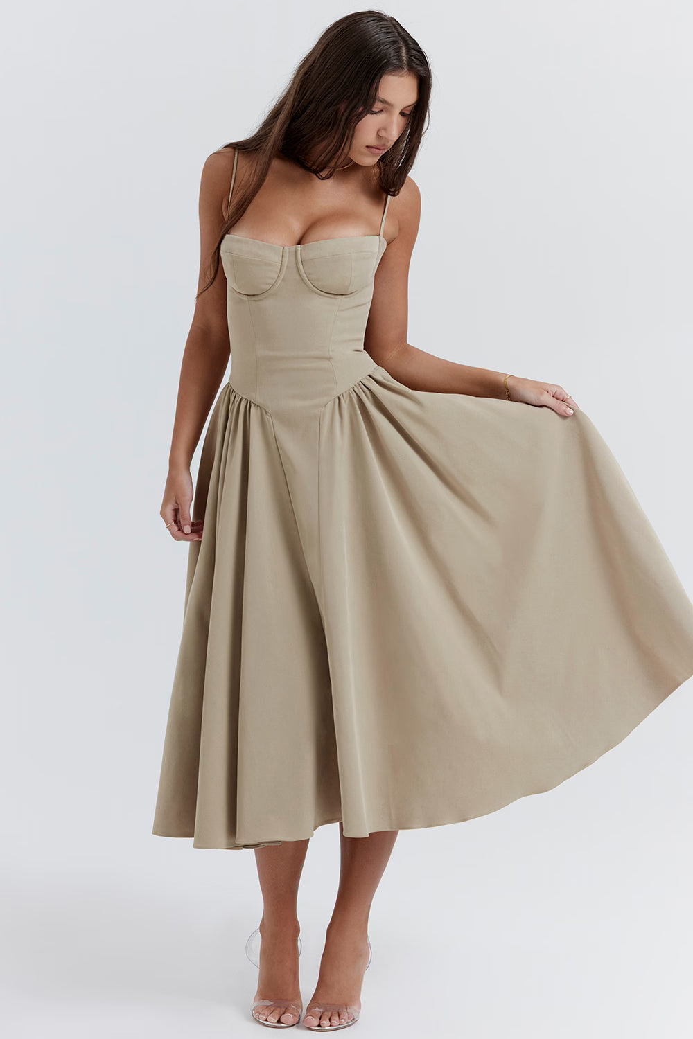 Arianna Corset Summer Midi Dress