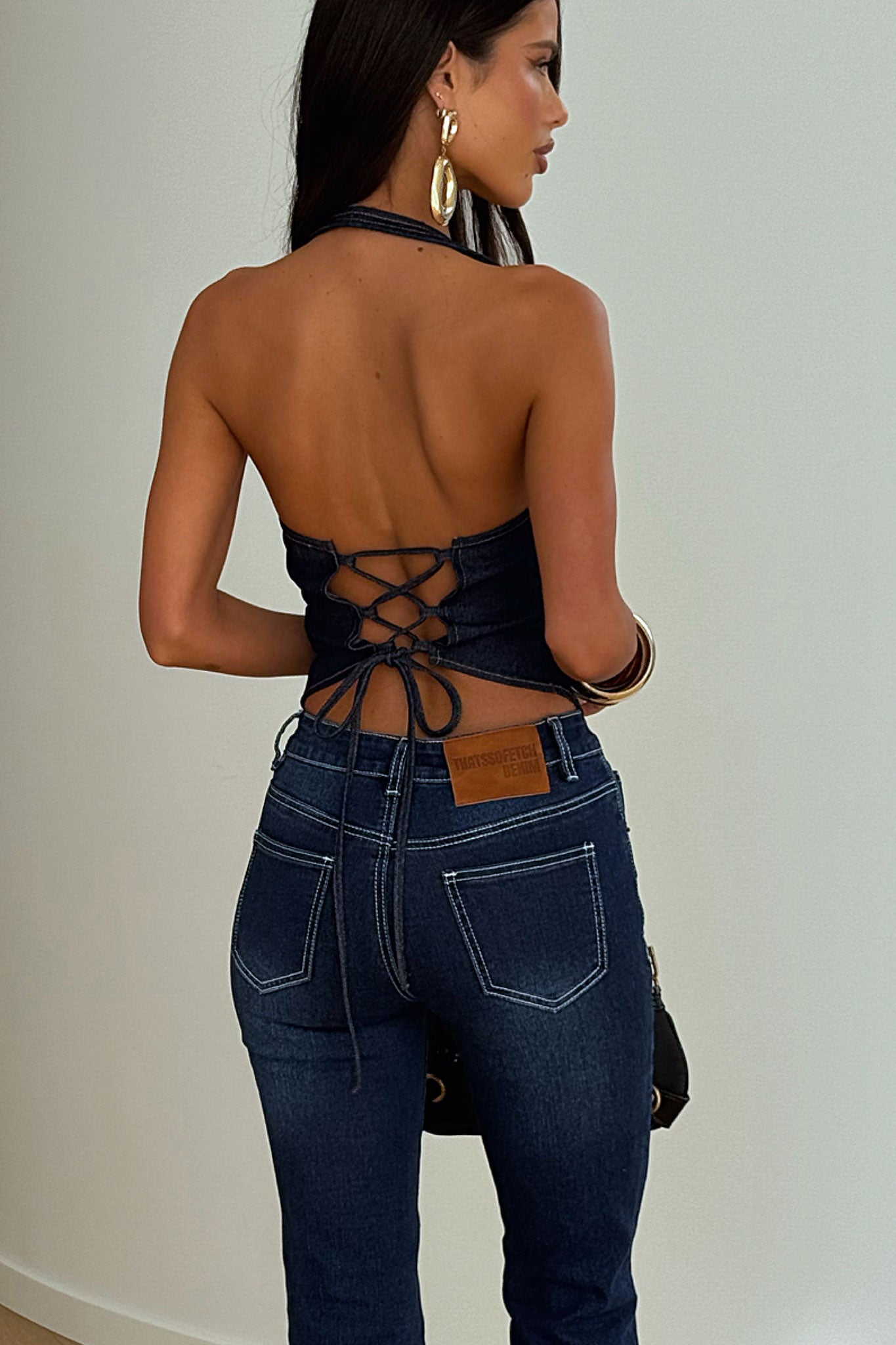 Alonzo Halter Top - Blue Denim