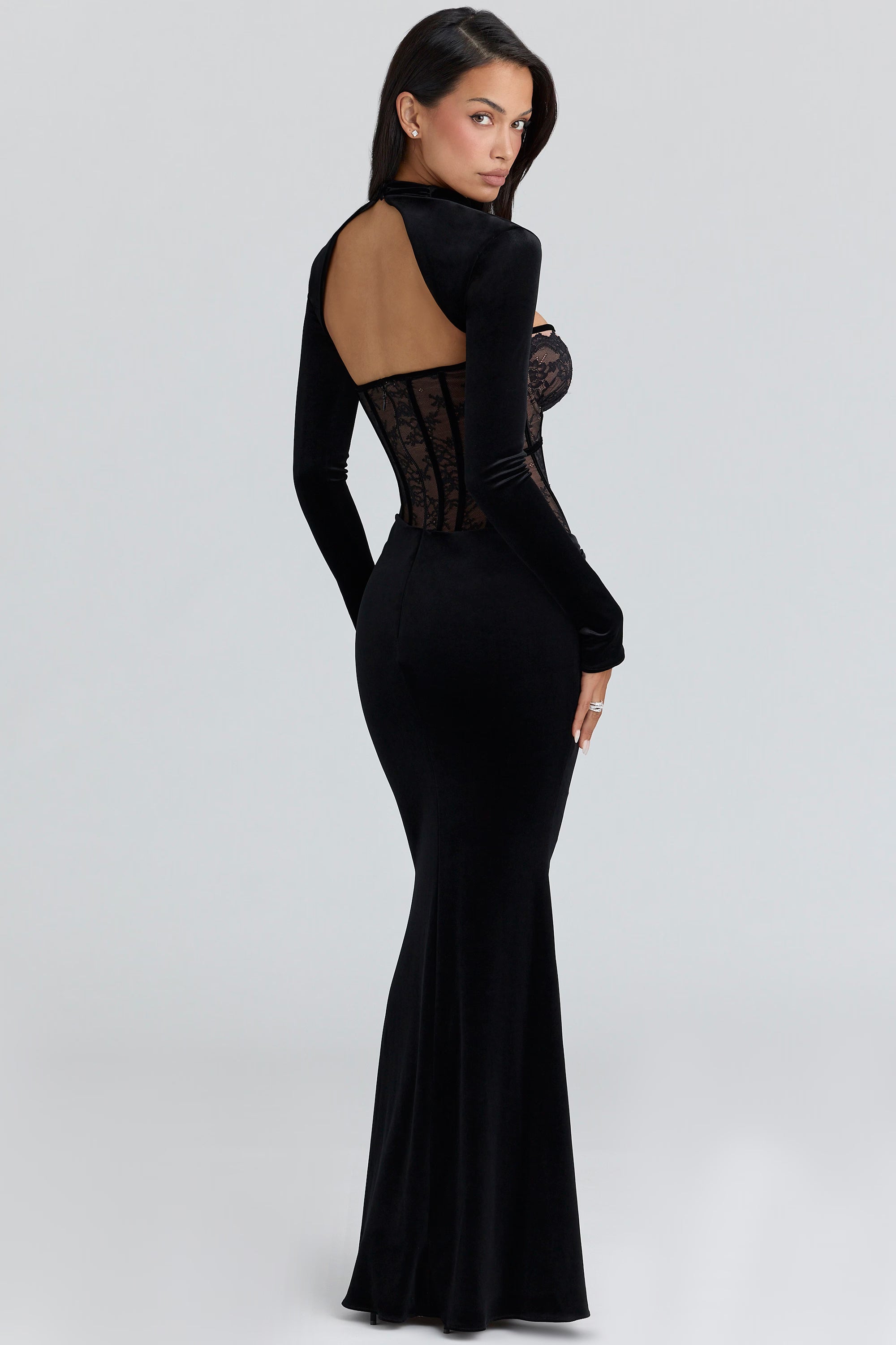 Ayana black lace maxi dress + bolero