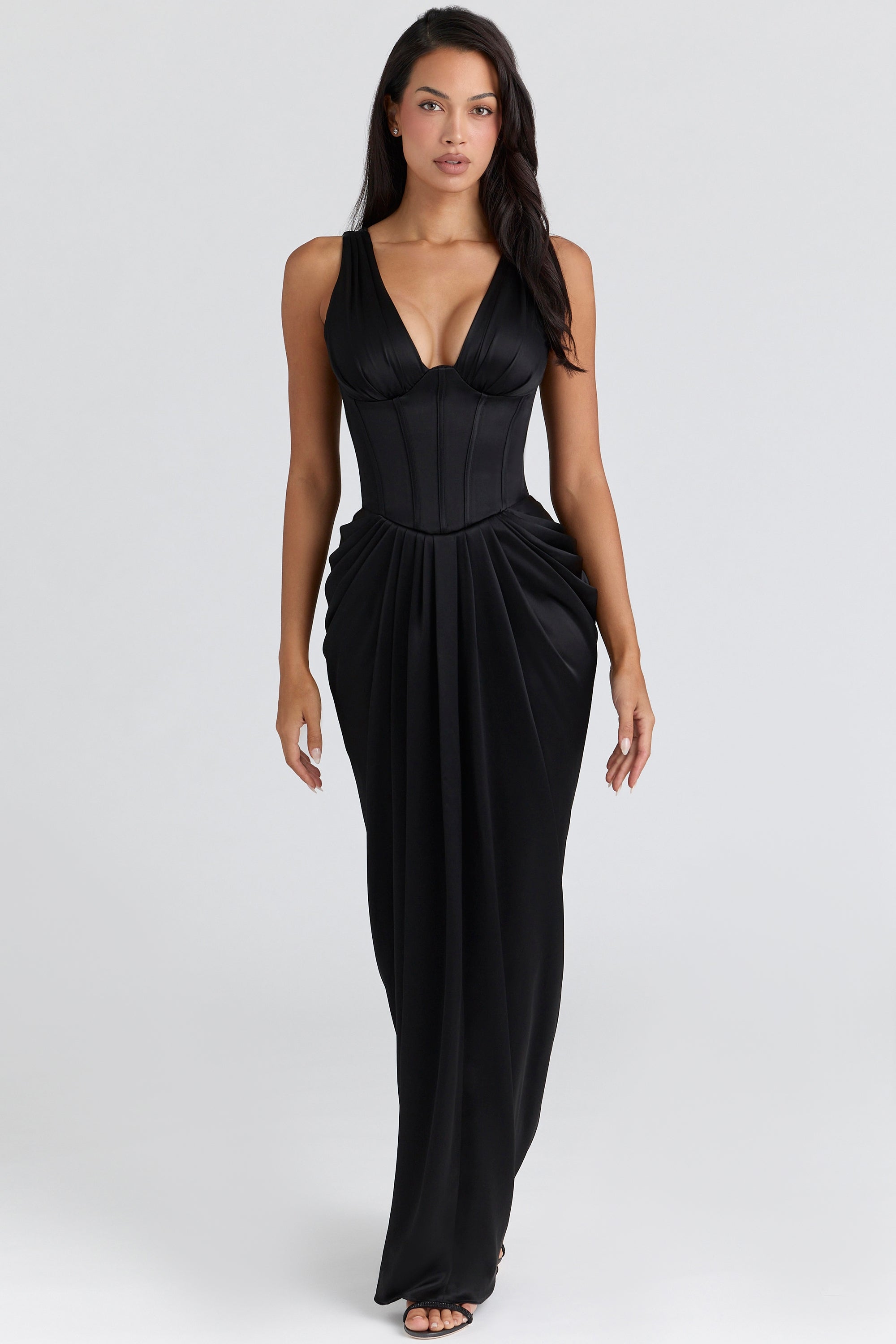 black lace maxi dress + bolero