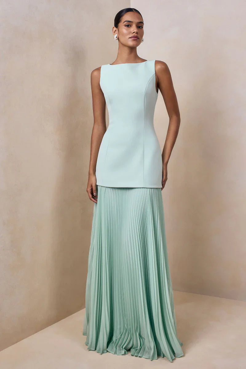Hadley Boat-Neck Maxi Dress With Drop-Waist